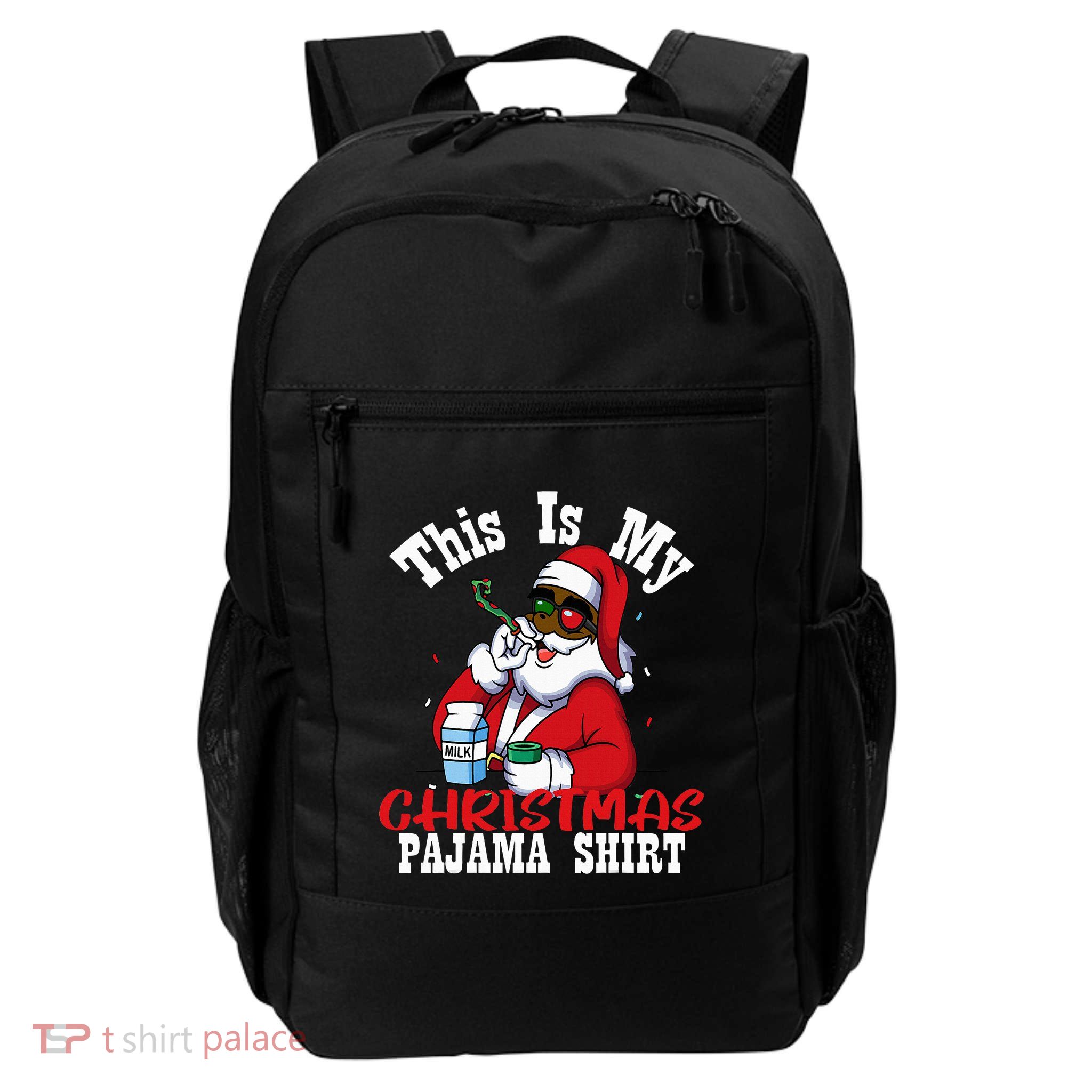 Black African American Santa Claus Christmas Pajamas 2023 Backpack