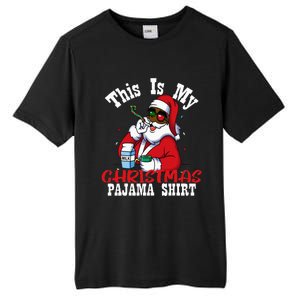 Black African American Santa Claus Christmas Pajamas 2023 Tall Fusion ChromaSoft Performance T-Shirt