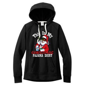 Black African American Santa Claus Christmas Pajamas 2023 Women's Fleece Hoodie