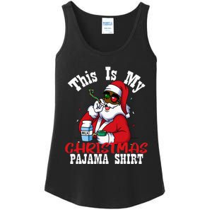 Black African American Santa Claus Christmas Pajamas 2023 Ladies Essential Tank