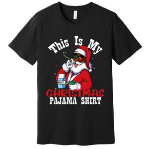 Black African American Santa Claus Christmas Pajamas 2023 Premium T-Shirt