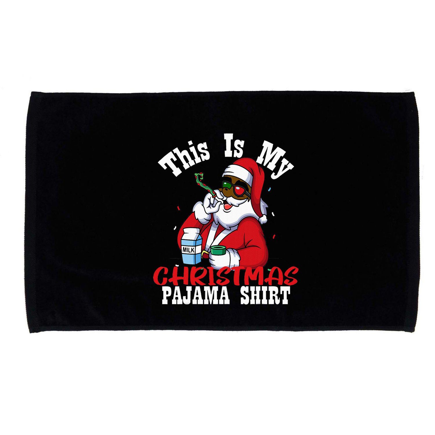 Black African American Santa Claus Christmas Pajamas 2023 Microfiber Hand Towel