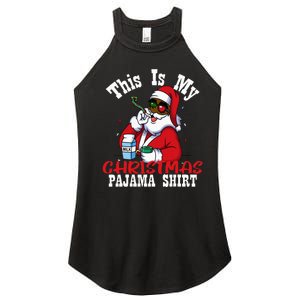 Black African American Santa Claus Christmas Pajamas 2023 Women's Perfect Tri Rocker Tank