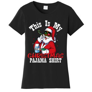 Black African American Santa Claus Christmas Pajamas 2023 Women's T-Shirt