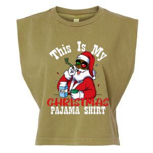 Black African American Santa Claus Christmas Pajamas 2023 Garment-Dyed Women's Muscle Tee