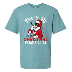 Black African American Santa Claus Christmas Pajamas 2023 Sueded Cloud Jersey T-Shirt