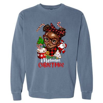 Black African American Melanin Christmas Gift Garment-Dyed Sweatshirt