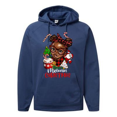 Black African American Melanin Christmas Gift Performance Fleece Hoodie