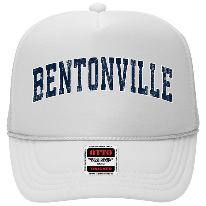 Bentonville Arkansas Ar Vintage Sports Design High Crown Mesh Back Trucker Hat