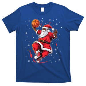 Black African American Santa Claus Basketball Afro Christmas Gift T-Shirt