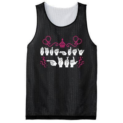 Birthday ASL American Sign Language Mesh Reversible Basketball Jersey Tank