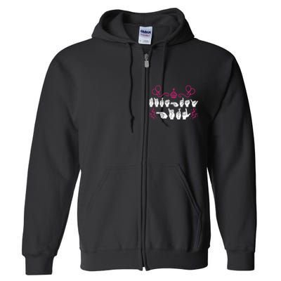 Birthday ASL American Sign Language Full Zip Hoodie