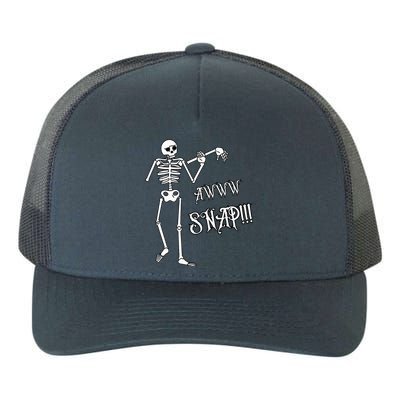 Broken Arm Awww Snap! Skeleton Broken Bone Yupoong Adult 5-Panel Trucker Hat