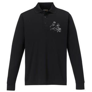 Bigfoot And Alien Sasquatch Love Hand Sign Gift Performance Long Sleeve Polo