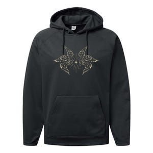 Biblically Accurate Archangel Wings Star Emo Alt Goth Performance Fleece Hoodie