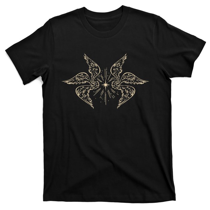 Biblically Accurate Archangel Wings Star Emo Alt Goth T-Shirt