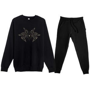 Biblically Accurate Archangel Wings Star Emo Alt Goth Premium Crewneck Sweatsuit Set