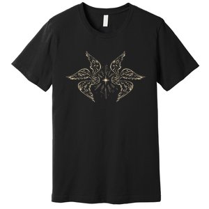 Biblically Accurate Archangel Wings Star Emo Alt Goth Premium T-Shirt