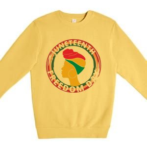 Black Afro American Celebrate Junenth 1865 Freedoom Gift Premium Crewneck Sweatshirt