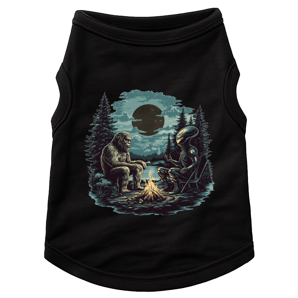 Bigfoot And Alien Camping Fire Doggie Tank