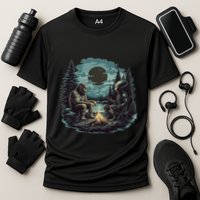 Bigfoot And Alien Camping Fire Cooling Performance Crew T-Shirt
