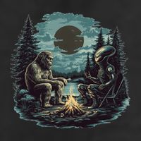 Bigfoot And Alien Camping Fire Adult Drive Performance Visor