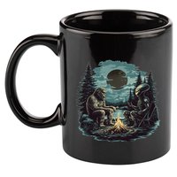 Bigfoot And Alien Camping Fire 11oz C Handle Ceramic Mug
