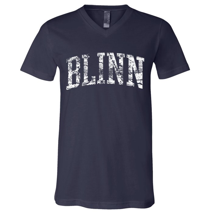 Blinn Athletic Arch College University Alumni V-Neck T-Shirt