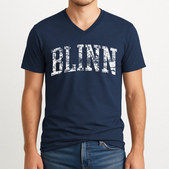Blinn Athletic Arch College University Alumni V-Neck T-Shirt