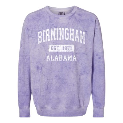 Birmingham Alabama Al Vintage Established Colorblast Crewneck Sweatshirt