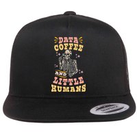 Behavior Analyst Aba I Like Data Coffee Skeleton Flat Bill Trucker Hat