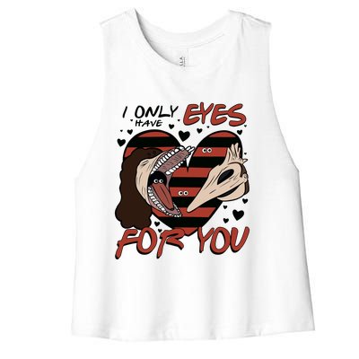 Barbara And Adam Mait!Land I Only Have Eyes For You Beetle!Juice Vintage Women's Racerback Cropped Tank