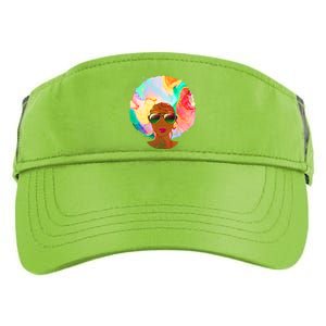 Beautiful African American Black Woman With Paint Swirl Afro Adult Drive Performance Visor