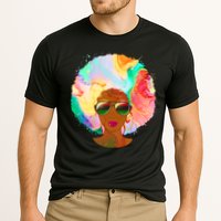 Beautiful African American Black Woman With Paint Swirl Afro Performance Shirt