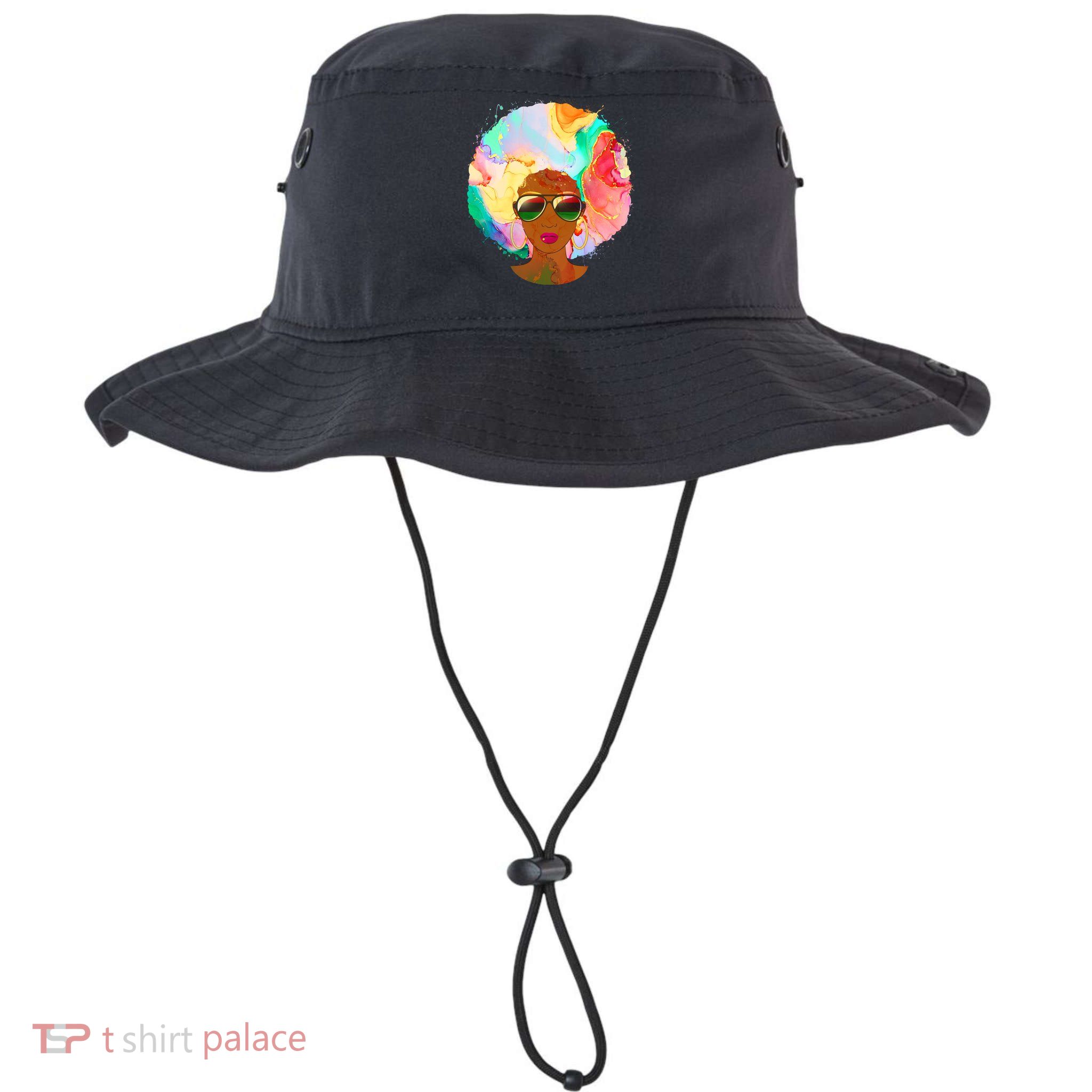 Beautiful African American Black Woman With Paint Swirl Afro Legacy Cool Fit Booney Bucket Hat