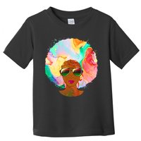 Beautiful African American Black Woman With Paint Swirl Afro Toddler T-Shirt