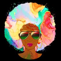 Beautiful African American Black Woman With Paint Swirl Afro Toddler T-Shirt
