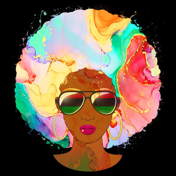 Beautiful African American Black Woman With Paint Swirl Afro Toddler T-Shirt