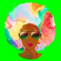Beautiful African American Black Woman With Paint Swirl Afro T-Shirt