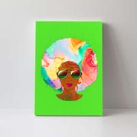 Beautiful African American Black Woman With Paint Swirl Afro Canvas