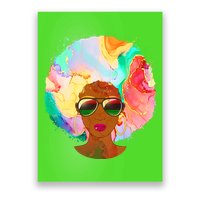 Beautiful African American Black Woman With Paint Swirl Afro Poster