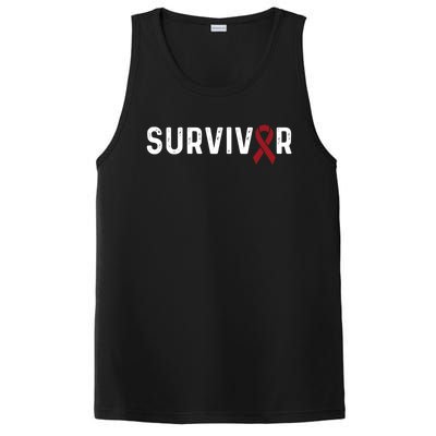 Brain Aneurysm Awareness Burgundy Ribbon Survivor Gift PosiCharge Competitor Tank