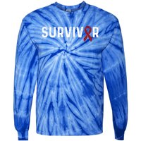 Brain Aneurysm Awareness Burgundy Ribbon Survivor Gift Tie-Dye Long Sleeve Shirt