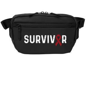 Brain Aneurysm Awareness Burgundy Ribbon Survivor Gift Crossbody Pack