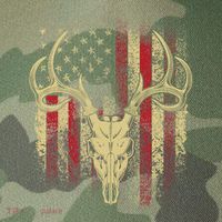 Bucks Antlers and Skull on an American Flag Deer Hunters Legacy Tie Dye Trucker Hat
