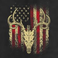 Bucks Antlers and Skull on an American Flag Deer Hunters Adult Drive Performance Visor