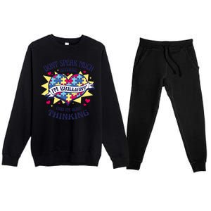 Brilliant Autism Awareness Quote Premium Crewneck Sweatsuit Set