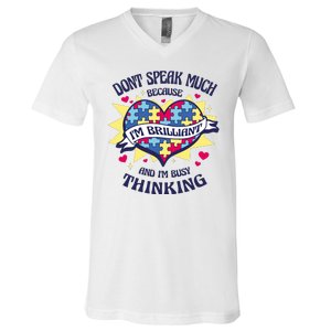 Brilliant Autism Awareness Quote V-Neck T-Shirt