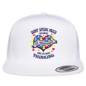 Brilliant Autism Awareness Quote Flat Bill Trucker Hat