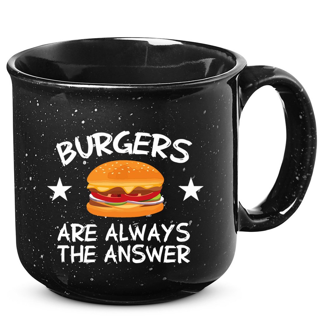 Burgers Are Always The Answer Funny Hamburger Lover 15oz Campfire Ceramic Mug